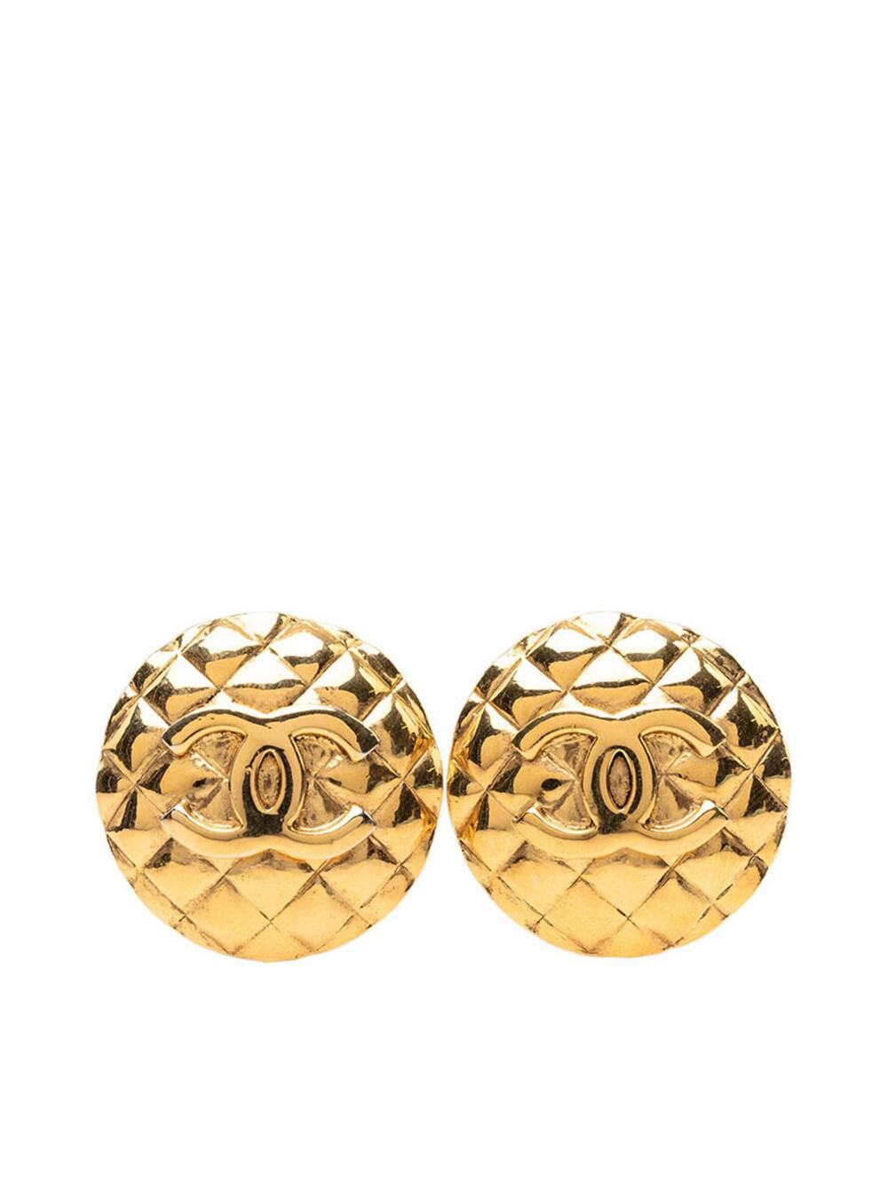 Chanel Cc Logo Round Clip-On Earrings #299605C69B
